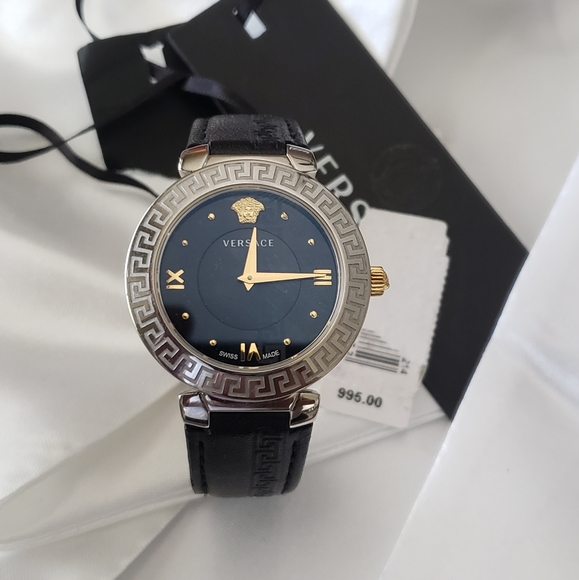 Versace Accessories Versace Daphnis Stainless Steel Gold Black